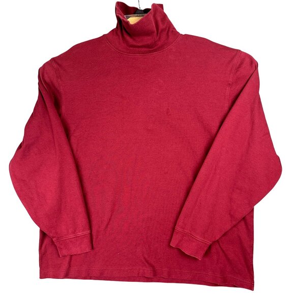 L.L. Bean shirt Mens XL Red Cotton Turtleneck Long Sleeve Regular 187357 - Picture 2 of 8